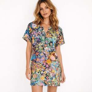 See by Chloe Silk V-Neck Floral Print Dress size 6